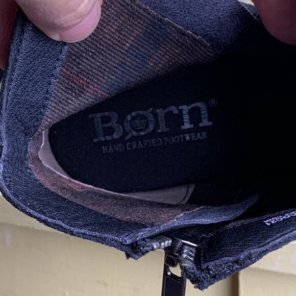 Born Kenia Black Suede Fringe Ankle Boots Boho Western Style Women’s Size 7M - Picture 11 of 12